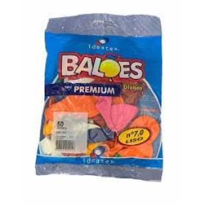 BEXIGA 7.0 CORES SORTIDAS 50UN -PC