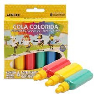 COLA COLORIDA ACRILEX 23G 6 UNIDADES 2606-ES