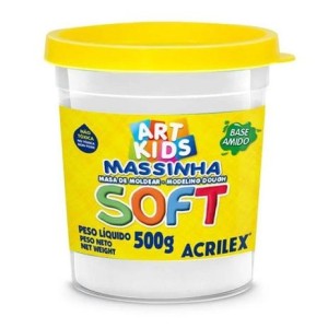 MASSA MODELAR 500G ACRILEX 418/BRANCO NEVE - UN