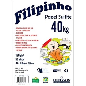 PAPEL SULFITE 40KG A4 120G  50 FOLHAS FILIPINHO- PC