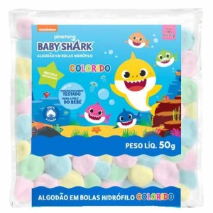 ALGODAO 50G BOLINHAS COLOR BABY SHARK - UN