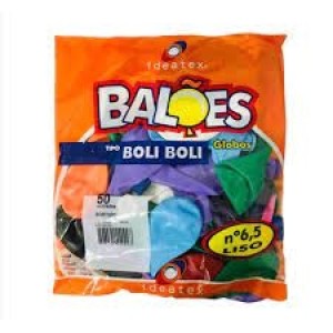 BEXIGA 6.5 CORES SORTIDAS PCT 50U IDEATEX -PC