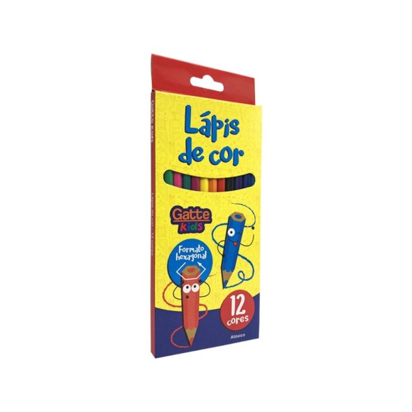 LAPIS 12 CORES GATTE HEXAGONAL