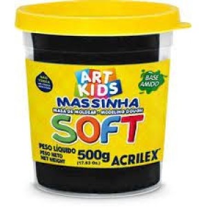 MASSA MODELAR 500G ACRILEX 520/PRETO UN